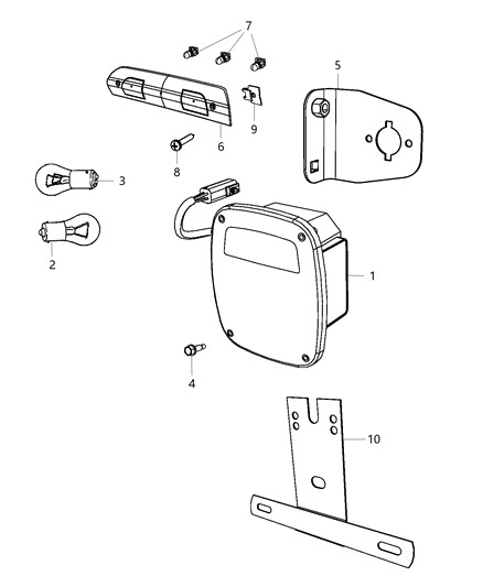 2009 Dodge Sprinter 3500 Lamp Center High Mounted Stop Diagram for 68163937AF