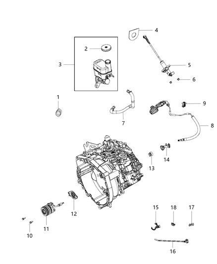 Master Cylinder Brake Diagram for 68211881AB
