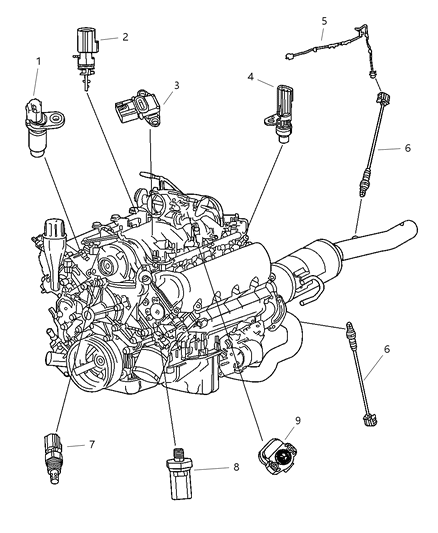 2002 Dodge Durango Sensor Camshaft Diagram for 56028133AE