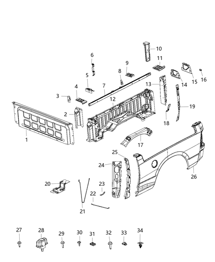 1998 Dodge Stratus Reinforcement Tailgate Hinge Diagram for 68362260AA