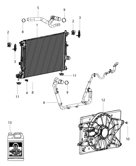 Hose Radiator Outlet Diagram for 68092561AE