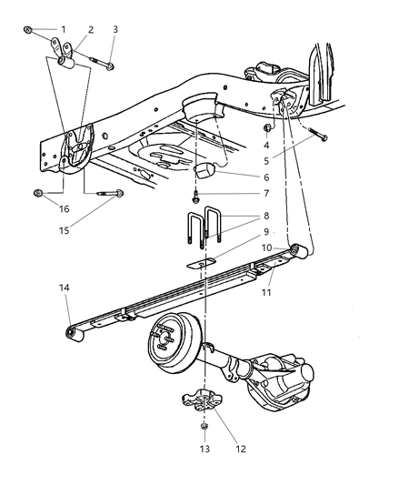 Spring Rear Leaf Diagram for 52106765AE