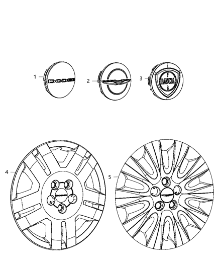 Cap Wheel Center Diagram for 1LB74RXFAB