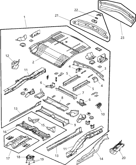 2007 Dodge Durango Reinforcement Sill Diagram for 5054053AC