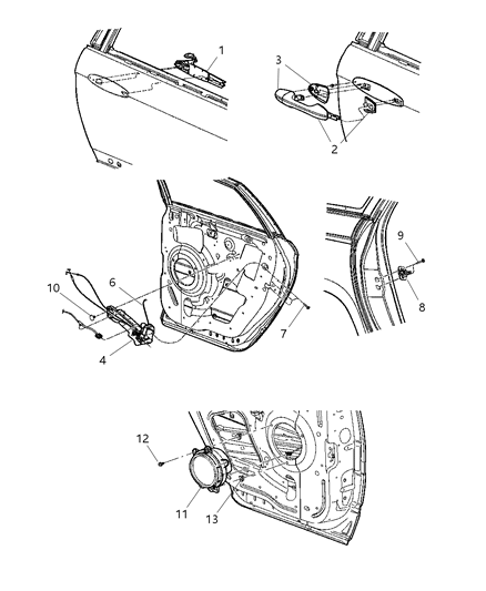 2004 Chrysler Pacifica Latch Rear Door Diagram for 4894268AD