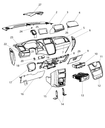 Cap Instrument Panel End Diagram for ZS64BD1AA