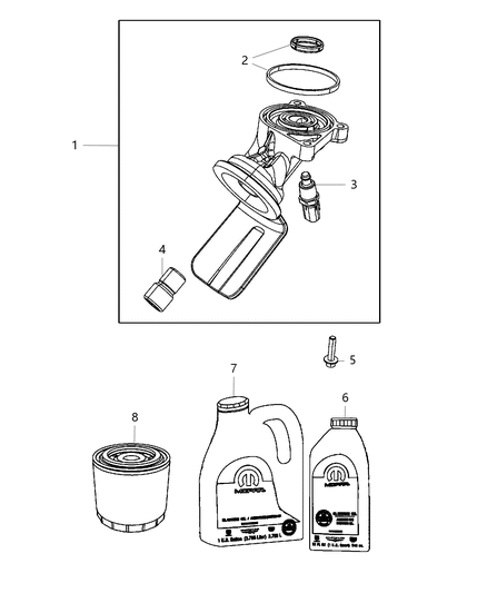 2019 Jeep Grand Cherokee Adapter Oil Filter Diagram for 68382403AA
