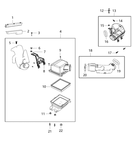 Air Cleaner Diagram for 68045121AC