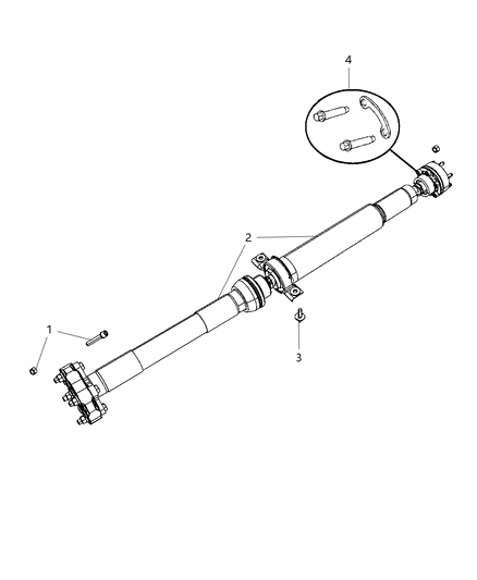 2015 Jeep Wrangler Shaft Drive Rear 2-Piece Diagram for 52123631AA
