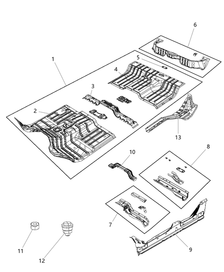 2003 Jeep Liberty Sill Bodyside Diagram for 55372503AA