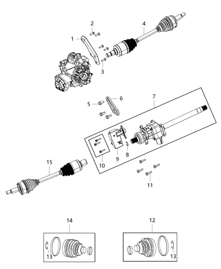 1998 Dodge B1500 Bolt Kit Diagram for 68052259AA