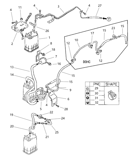 1997 Dodge Avenger Portion, Service Emission Testing Diagram for 4591090