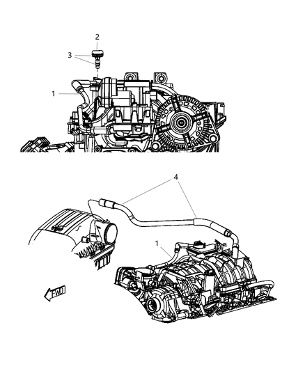 Hose PCV Valve To Intake Manifold Diagram for 53034114AC
