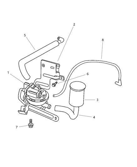 2003 Chrysler Town & Country Hose Leak Detection Pump Diagram for 53013001AA
