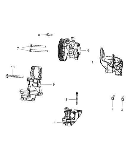 Pump Power Steering Diagram for 5154371AA