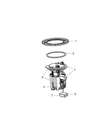 1986 Dodge D350 Module Kit Fuel Pump/Level Unit: Pump, Unit, O-Ring Diagram for 5183201AC