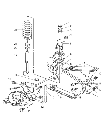 1987 Chrysler New Yorker Bumper Jounce Diagram for 52060428AB