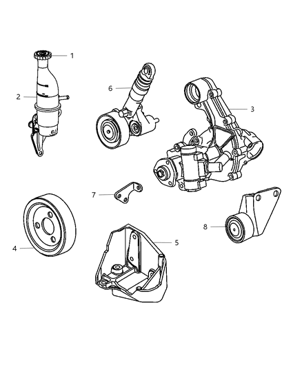 2007 Chrysler PT Cruiser Tensioner Belt Diagram for 5080312AB