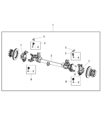 1984 Jeep Cherokee Nut Hexagon M24X1.50 Diagram for 68458138AA