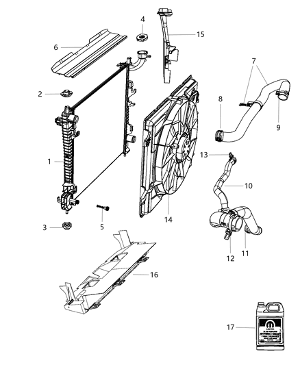 Baffle Air Inlet Diagram for 5156146AA