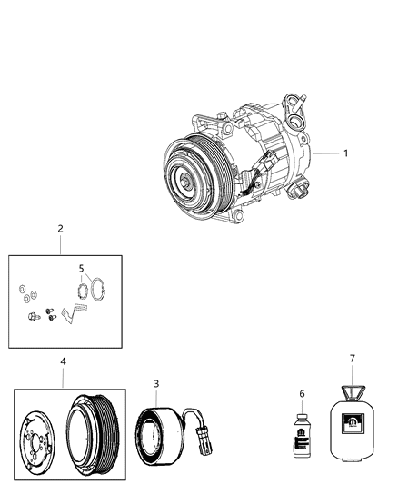 1986 Dodge Lancer Compressor A/C Diagram for 68103197AB