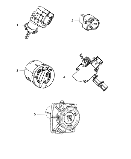 2003 Chrysler Sebring Bracket Switch Diagram for 68139105AA