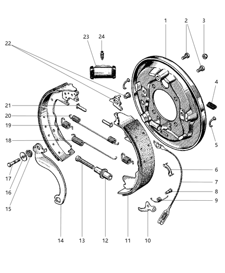 2008 Chrysler Crossfire Shoe And Lining Kit Drum, Rear Diagram for BHKH7209