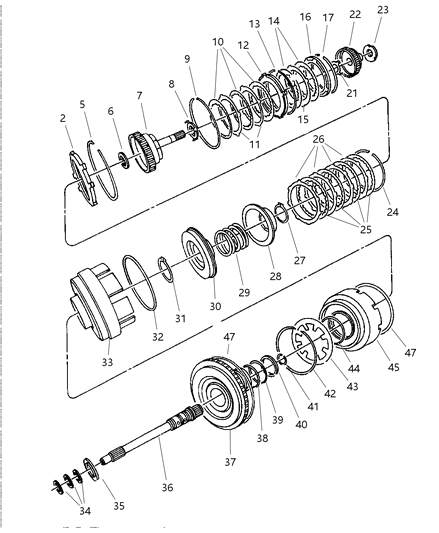 2002 Chrysler Prowler Bearing, Front Planet Pinion Carrier, Thrust (Not Shown) Diagram for 4567262
