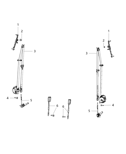 Seat Belt Front Outer Diagram for 6DR29DX9AB