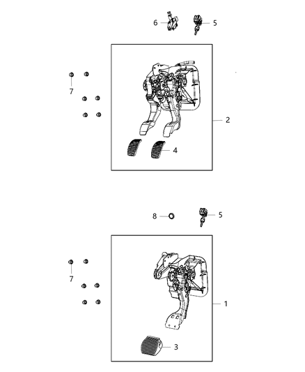 2019 Dodge Challenger Pad Brake Pedal Diagram for 4581698AA