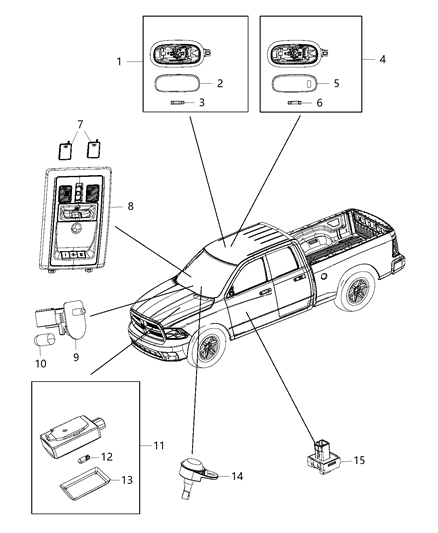 Lamp LED Diagram for 68154165AA
