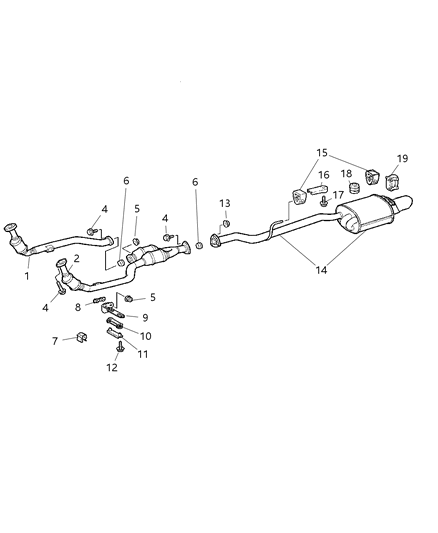 2000 Dodge Durango Seal Exhaust Diagram for 5135435AA