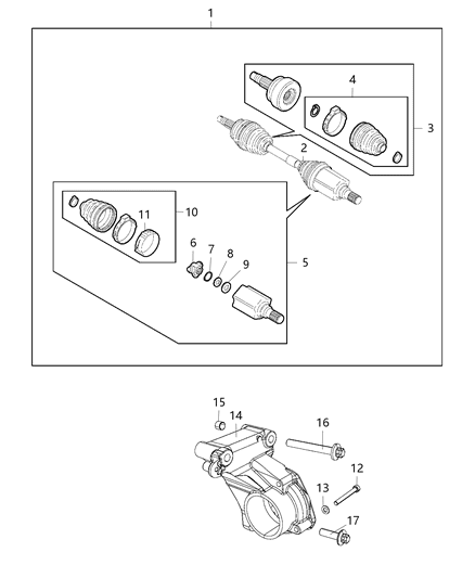 Adapter Halfshaft Diagram for 68153354AA