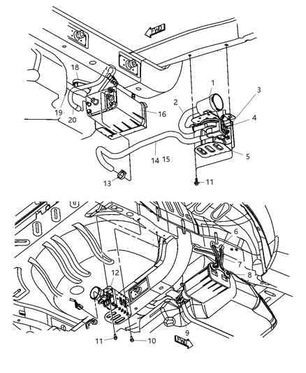 1984 Dodge Aries Hose Canister To LDP Vent Valve Diagram for 4891048AB