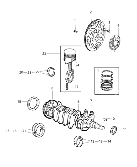 Bearing Kit Connecting Rod .025 Mm U/S Diagram for 5093449AA