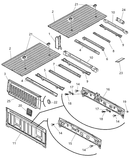 Deadener Body Panel Cab Back Panel Silencers Diagram for 55277211AA