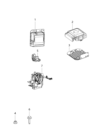 2006 Dodge Stratus Clockspring Steering Column Control Module Diagram for 56046906AE