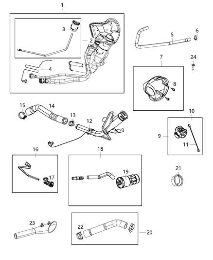 Tube Fuel Vapor Recirculation Diagram for 5147294AB