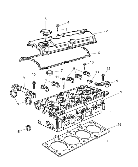2003 Jeep Wrangler Gasket Package Engine Upper Diagram for 5072474AC