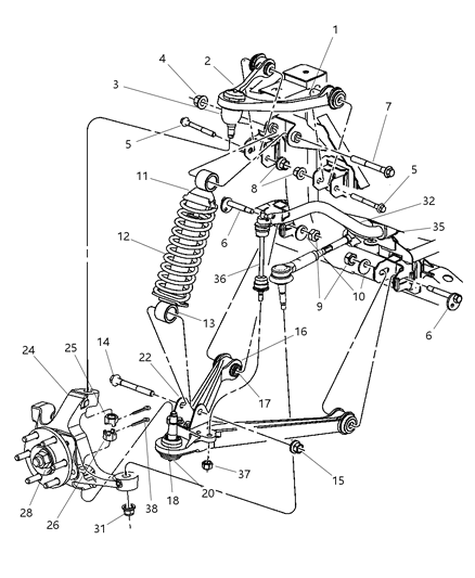 2004 Dodge Viper Arm Control Diagram for 5290691AA