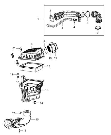 Filter Air Diagram for 4861688AA