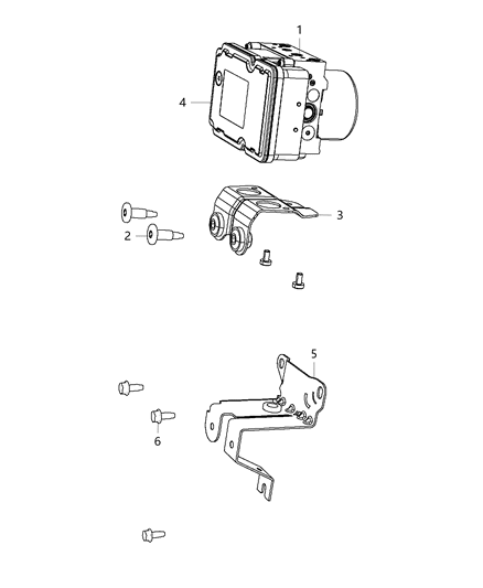 2016 Chrysler 300 Module Anti-Lock Brake System Diagram for 68250691AA