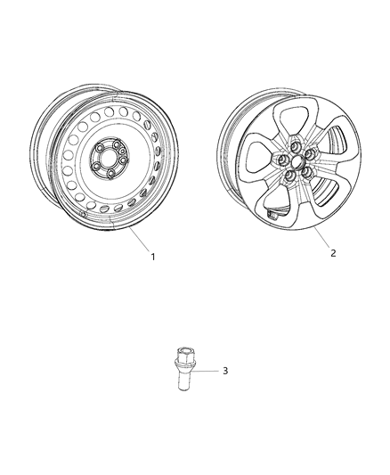 2015 Ram ProMaster City Wheel Steel Diagram for 68263312AA