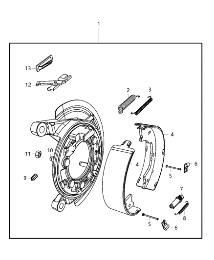 1988 Jeep Cherokee Adapter Assembly Parking Brake Diagram for 68148682AA
