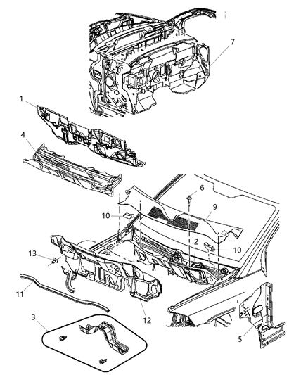 Panel Cowl Diagram for 5115235AD