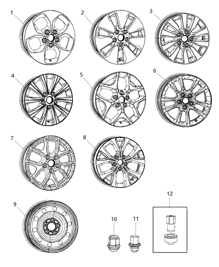 Lock Set Wheel Diagram for 4721954AB