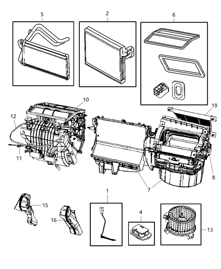 1984 Dodge D350 Core Heater Includes: Tubes, Clip, Screw Diagram for 5191347AB
