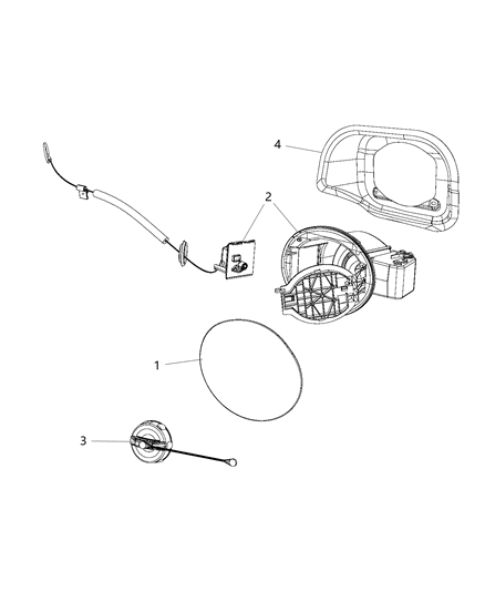 2002 Chrysler Sebring Reinforcement Fuel Filler Door Diagram for 68237776AA