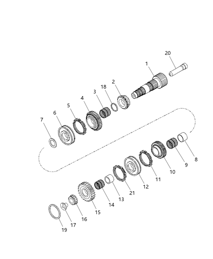 2000 Chrysler Sebring Bearing Needle Diagram for 68109984AA
