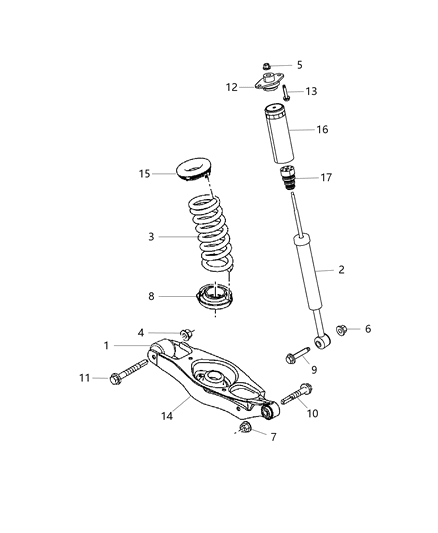 Shock Absorber Suspension Rear Diagram for 68072163AB